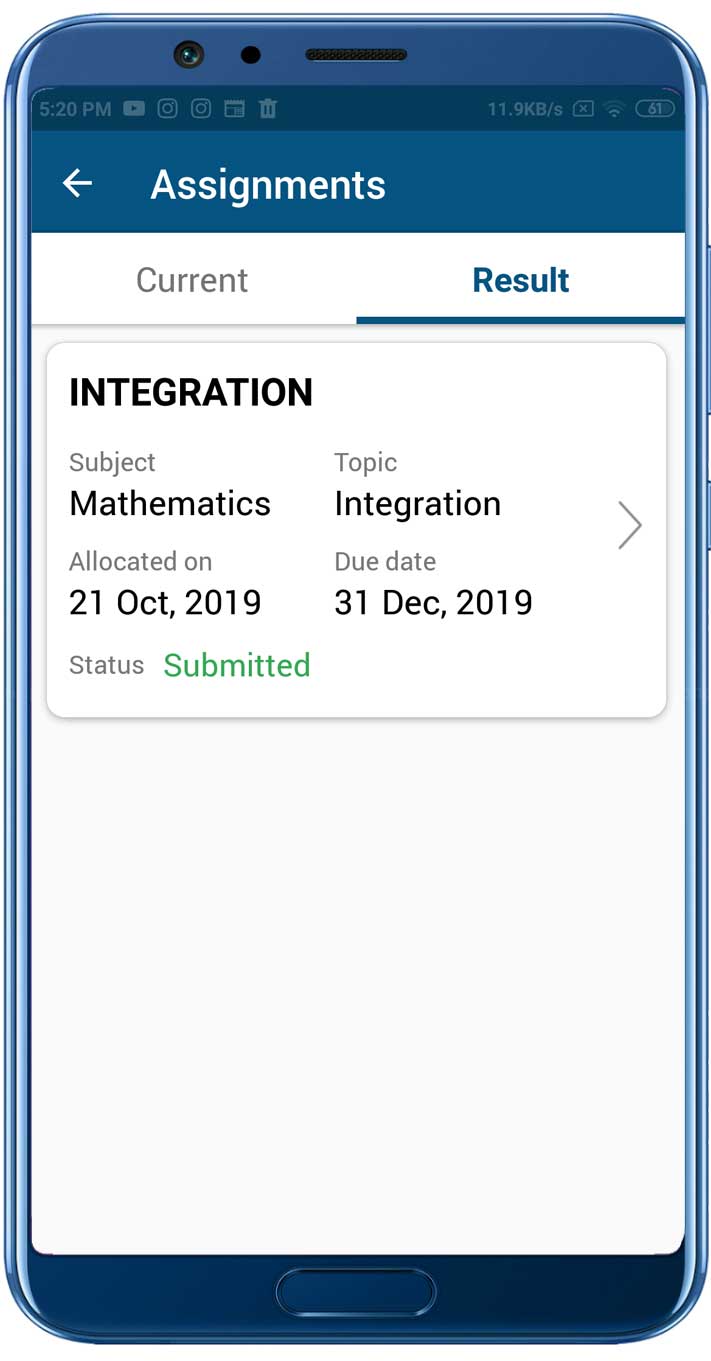 Assignments Result